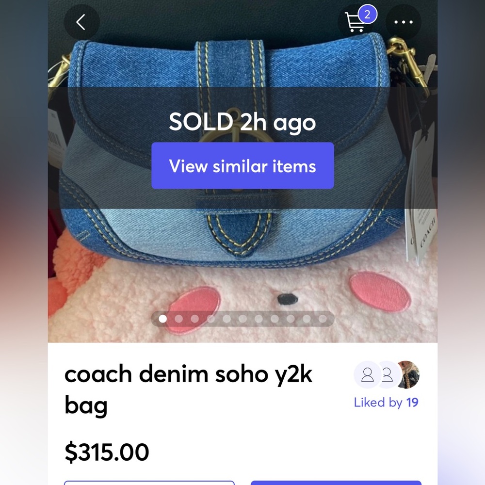 SOLD COACH denim y2k soho